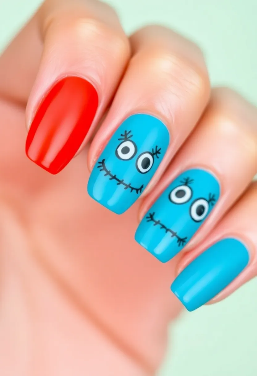 35 Cute Nail Ideas for Whimsical - 17. Friendly Monsters
