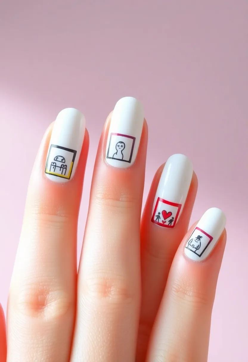 35 Cute Nail Ideas for Whimsical - 21. Vintage Polaroid