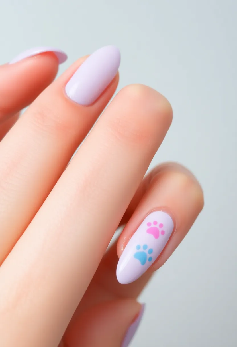 35 Cute Nail Ideas for Whimsical - 30. Playtime Paw Prints
