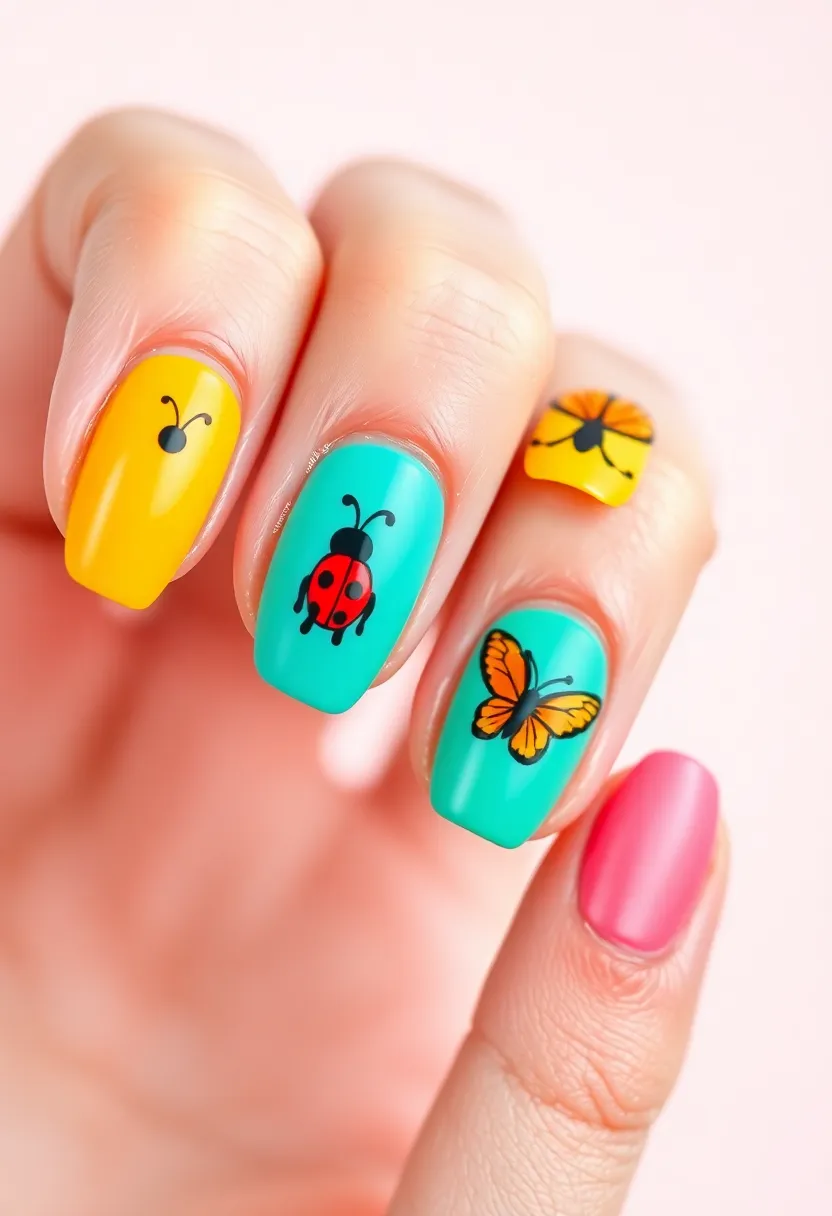35 Cute Nail Ideas for Whimsical - 35. Whimsical Little Critters