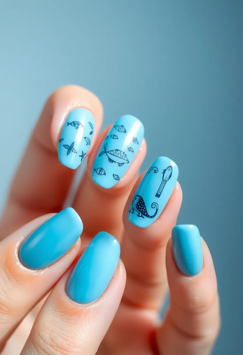 35 Cute Nail Ideas for Whimsical - 9. Under the Sea
