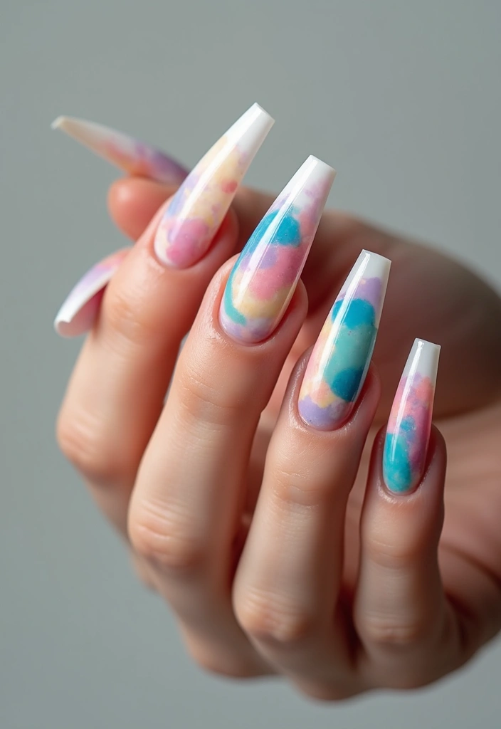 35 Edgy Coffin Nail Ideas for Dramatic Head-Turning Flair - 16. Abstract Art