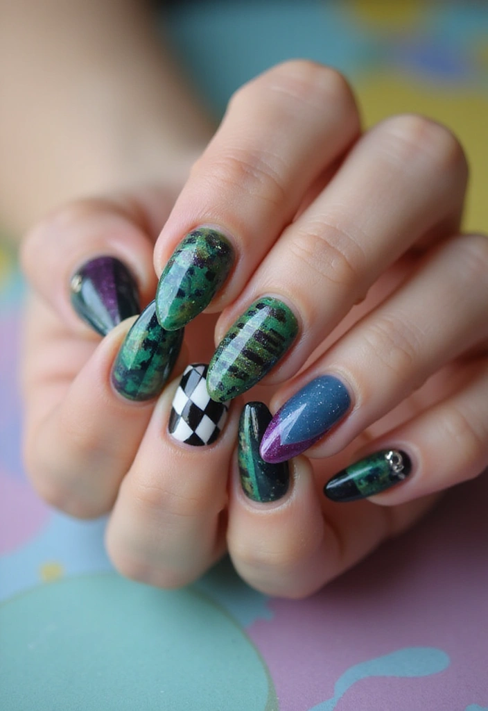 35 Edgy Coffin Nail Ideas for Dramatic Head-Turning Flair - 18. Retro Goth