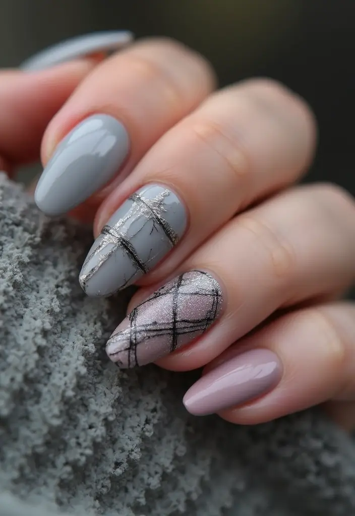 35 Edgy Coffin Nail Ideas for Dramatic Head-Turning Flair - 25. Grunge Chic