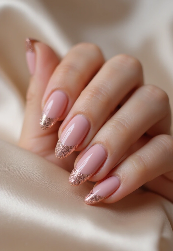 35 Elegant Almond Nail Ideas for Refined - 15. Ombre Glitter