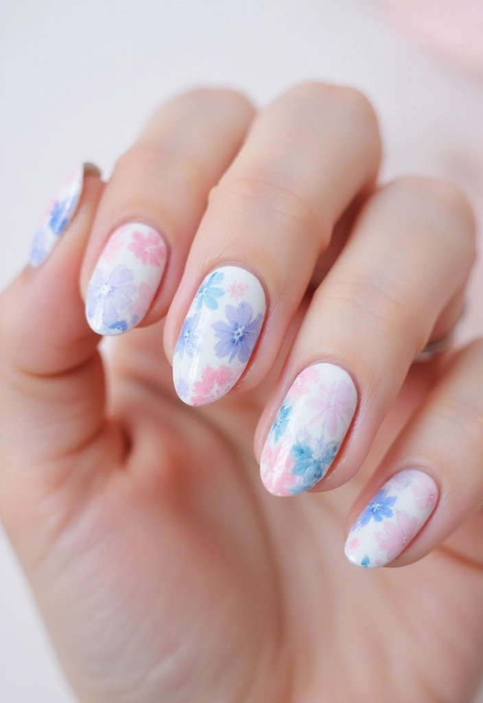 35 Elegant Almond Nail Ideas for Refined - 16. Whimsical Watercolor