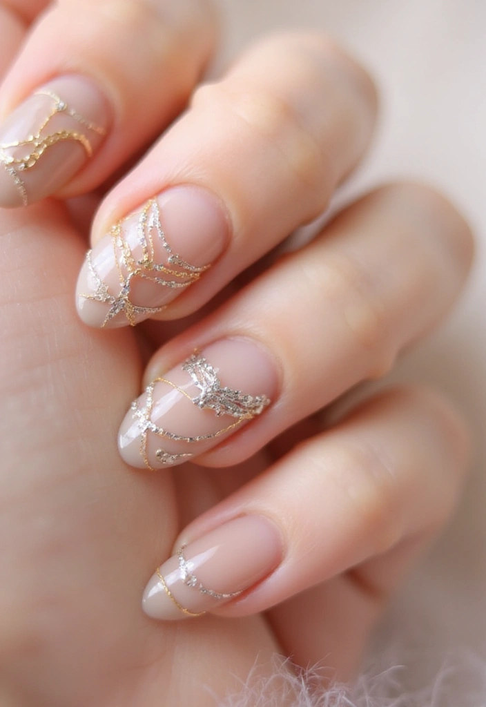 35 Elegant Almond Nail Ideas for Refined - 22. Dainty Chains