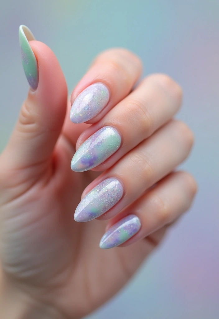 35 Elegant Almond Nail Ideas for Refined - 23. Pixie Dust Sparkle