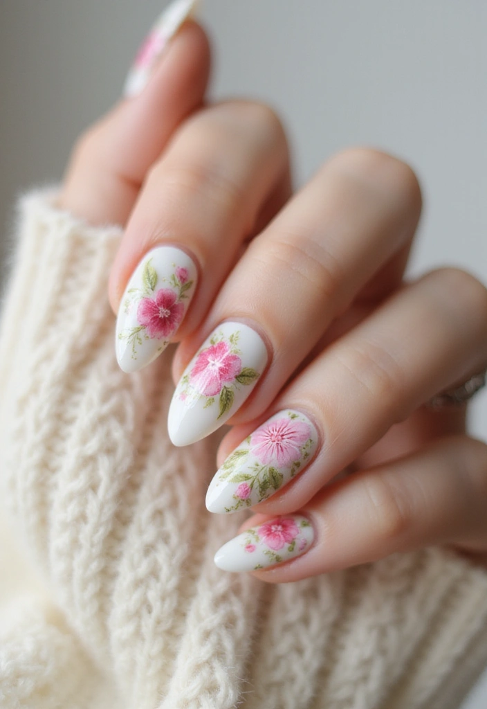 35 Elegant Almond Nail Ideas for Refined - 24. Vintage Vibes