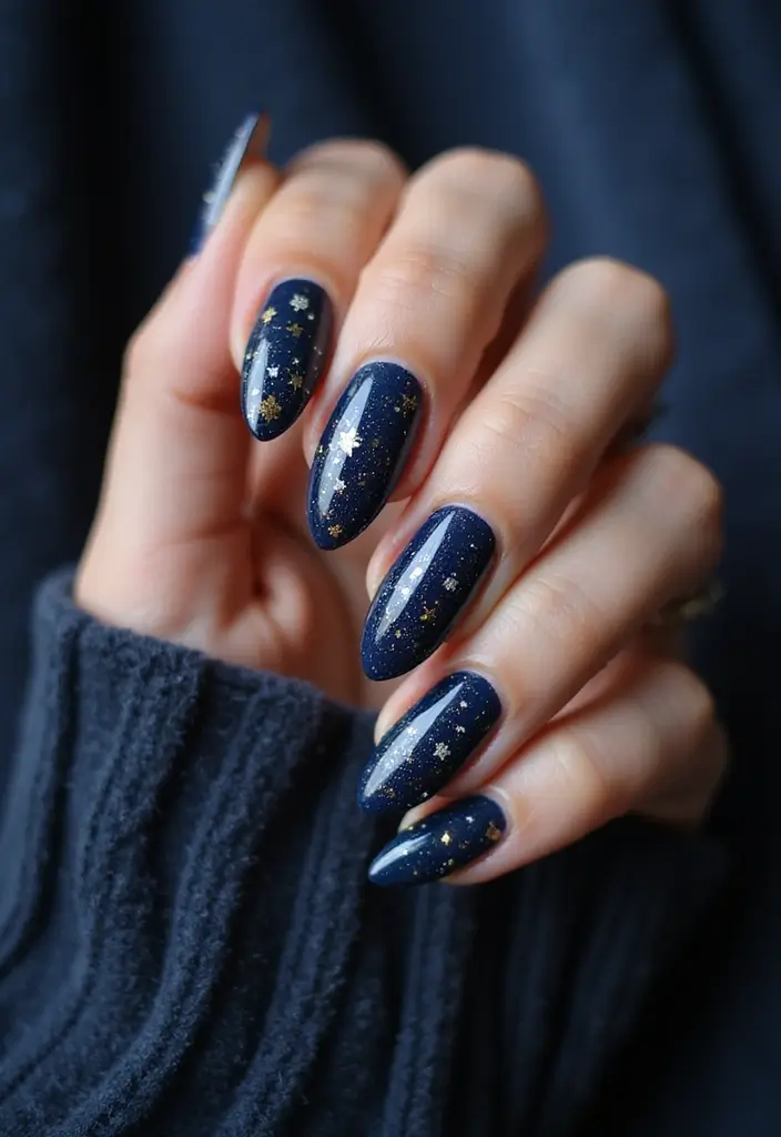 35 Elegant Almond Nail Ideas for Refined - 31. Twinkling Stars
