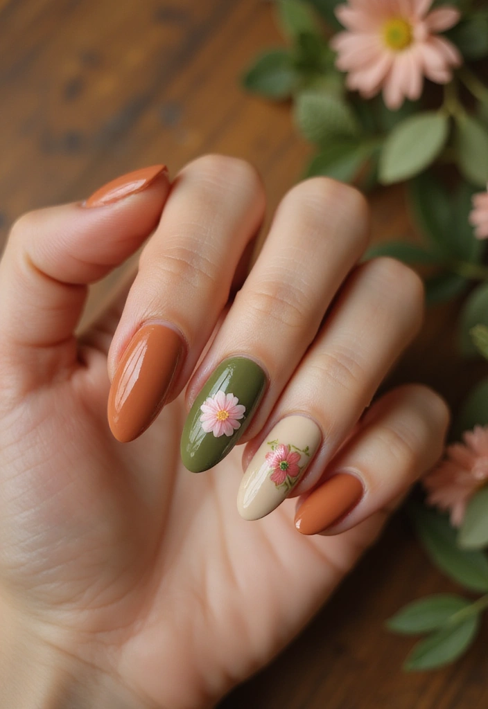 35 Elegant Almond Nail Ideas for Refined - 32. Rustic Charm