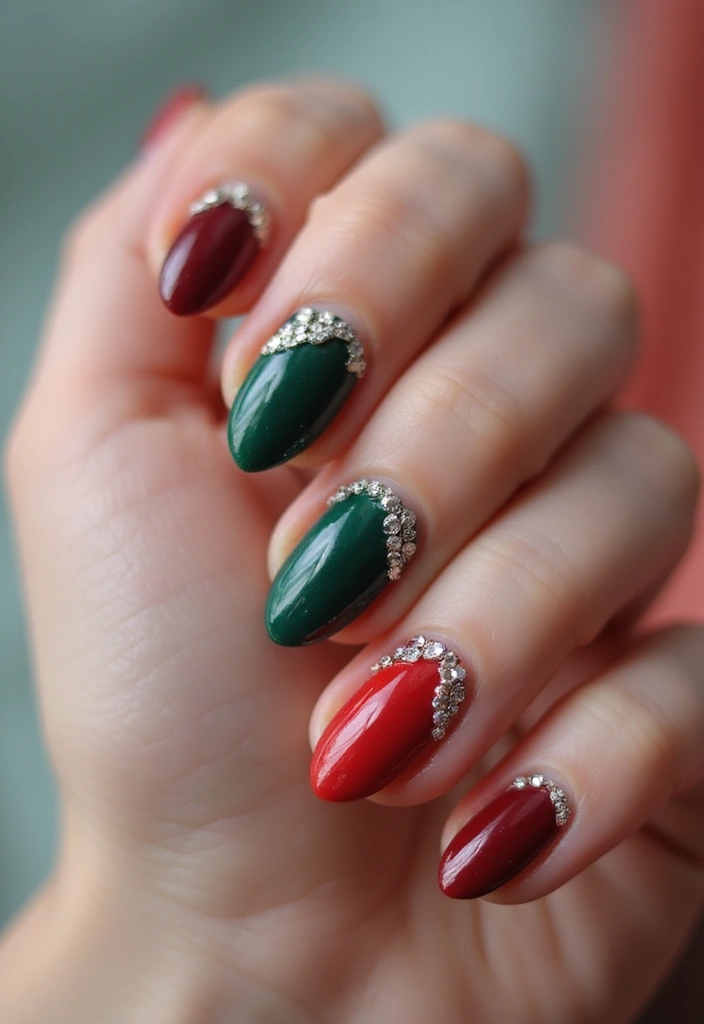 35 Elegant Almond Nail Ideas for Refined - 9. Jewel Tones