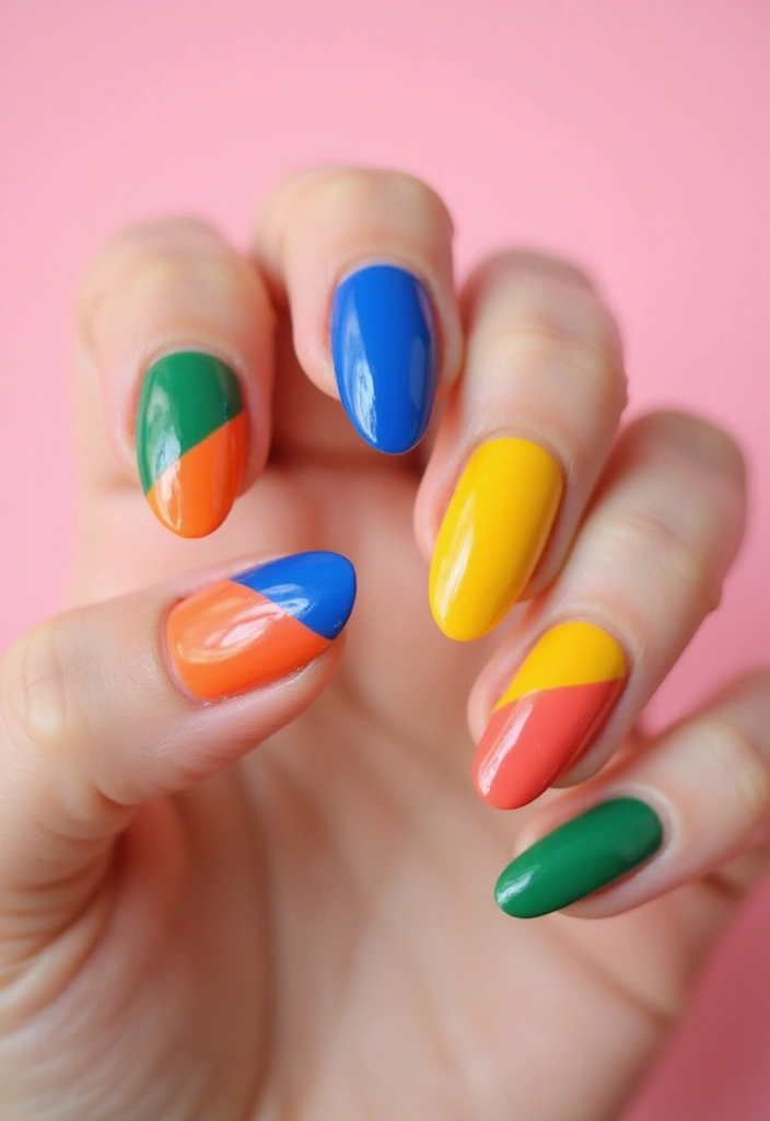35 Empowering Nail Ideas for Black Women Owning 2025 - 1. Bold Color Blocking