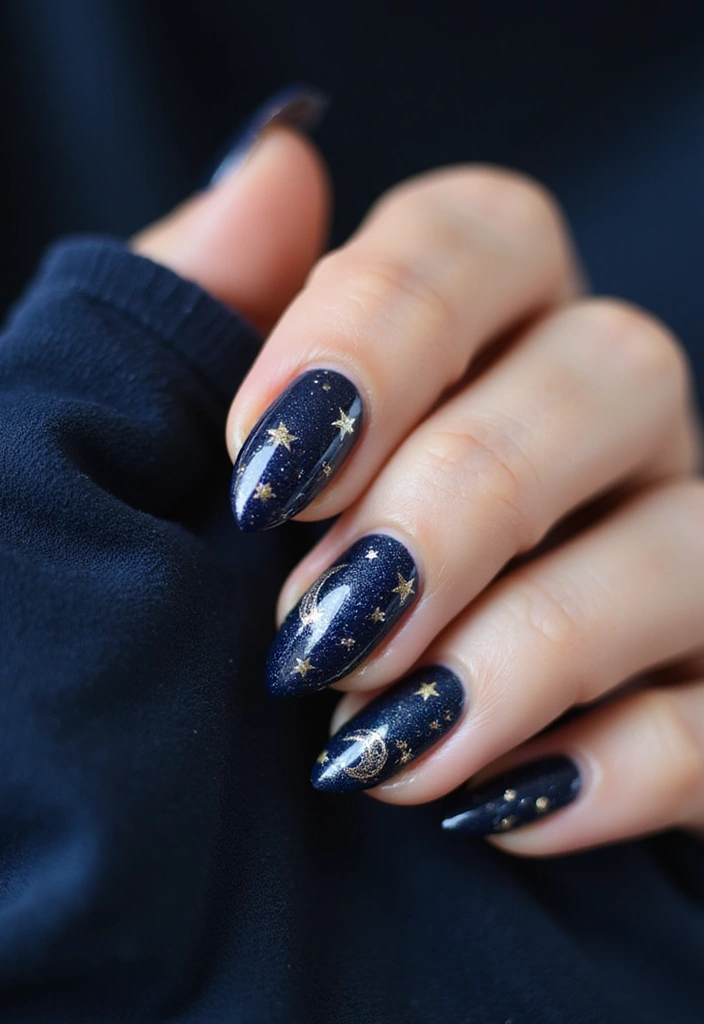 35 Empowering Nail Ideas for Black Women Owning 2025 - 15. Celestial Theme