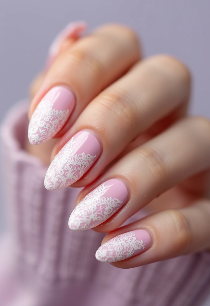 35 Empowering Nail Ideas for Black Women Owning 2025 - 16. Vintage Lace