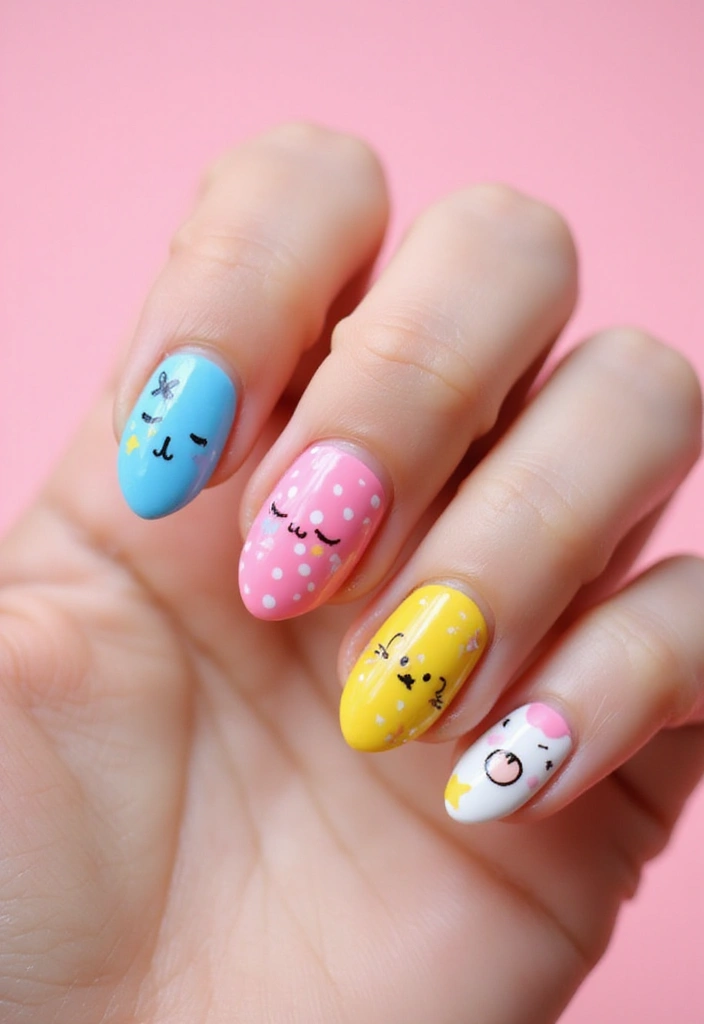 35 Empowering Nail Ideas for Black Women Owning 2025 - 18. Whimsical Cartoon Characters