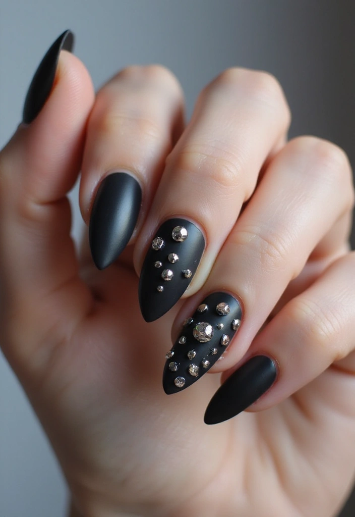 35 Empowering Nail Ideas for Black Women Owning 2025 - 21. Modern Studded Nails