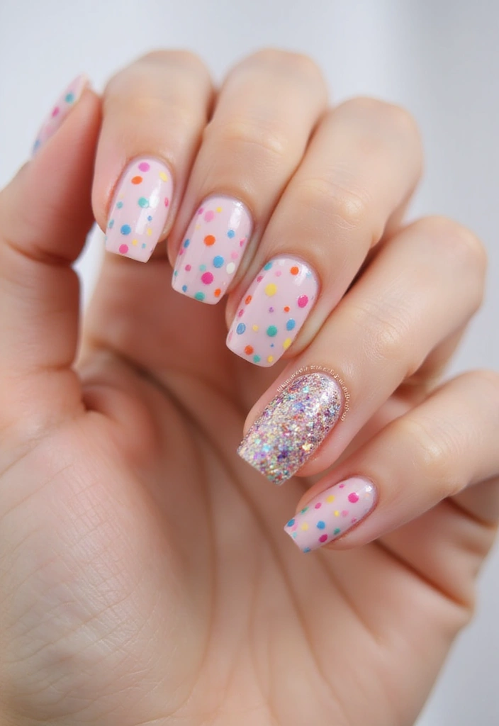 35 Empowering Nail Ideas for Black Women Owning 2025 - 22. Playful Confetti Nails