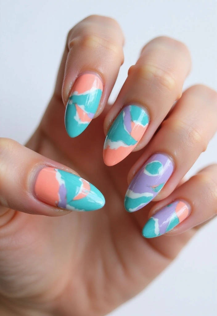 35 Empowering Nail Ideas for Black Women Owning 2025 - 24. Colorful Waves