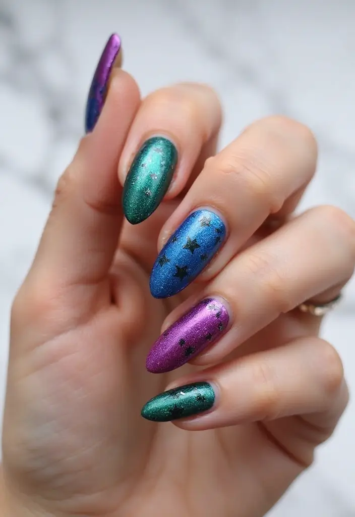 35 Empowering Nail Ideas for Black Women Owning 2025 - 33. Shimmering Metallics