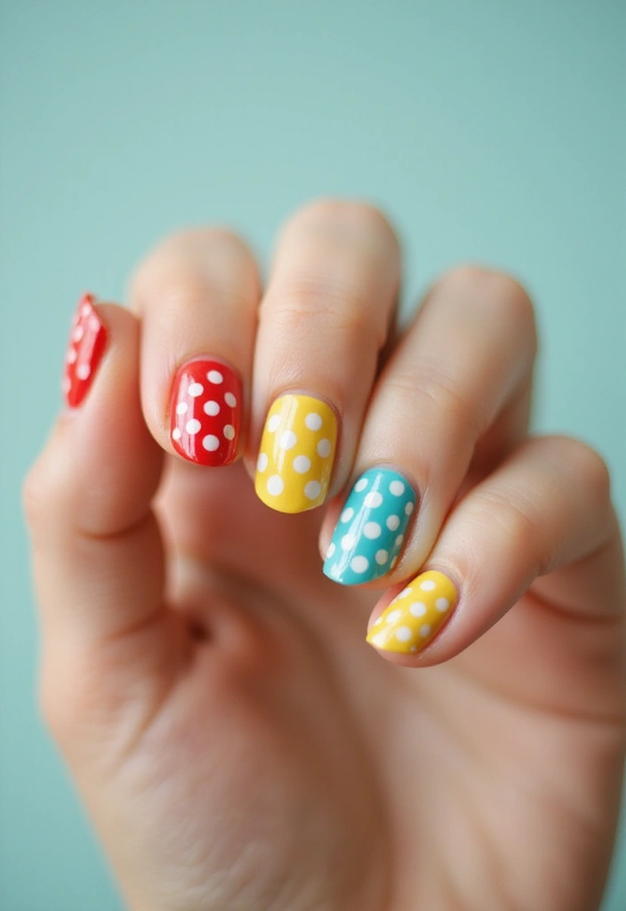 35 Empowering Nail Ideas for Black Women Owning 2025 - 9. Retro Vibes with Polka Dots