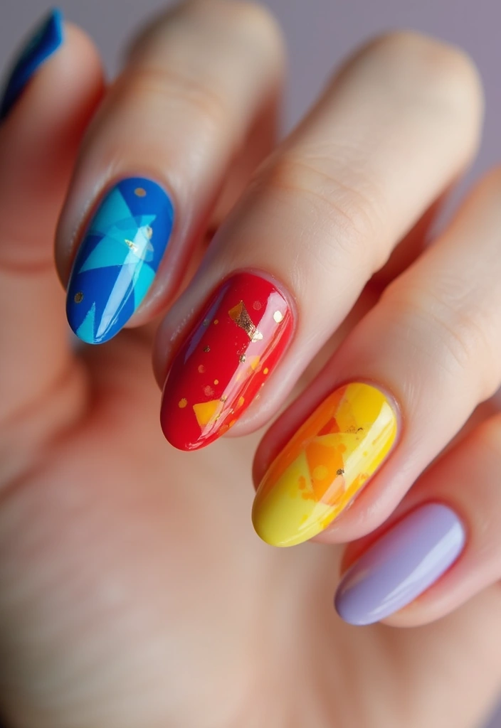 35 Essential Nail Ideas from Basic to Bold and Beyond - 10. Color Blocked Fun