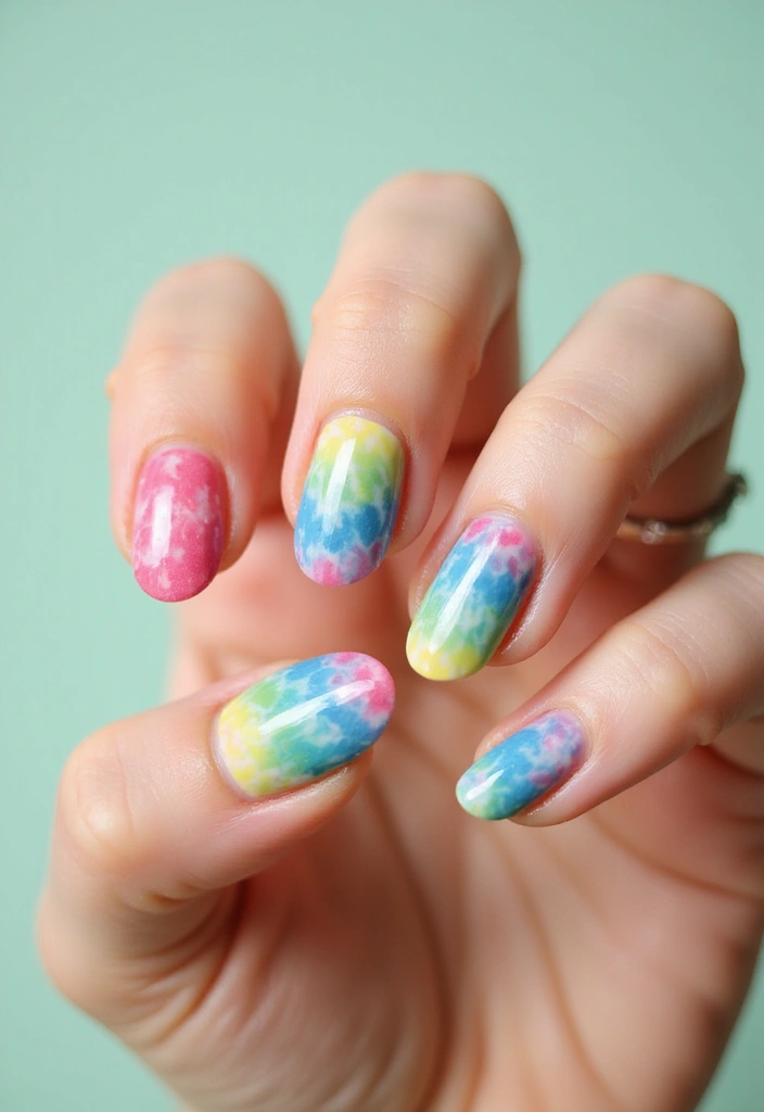 35 Essential Nail Ideas from Basic to Bold and Beyond - 31. Tie-Dye Trends
