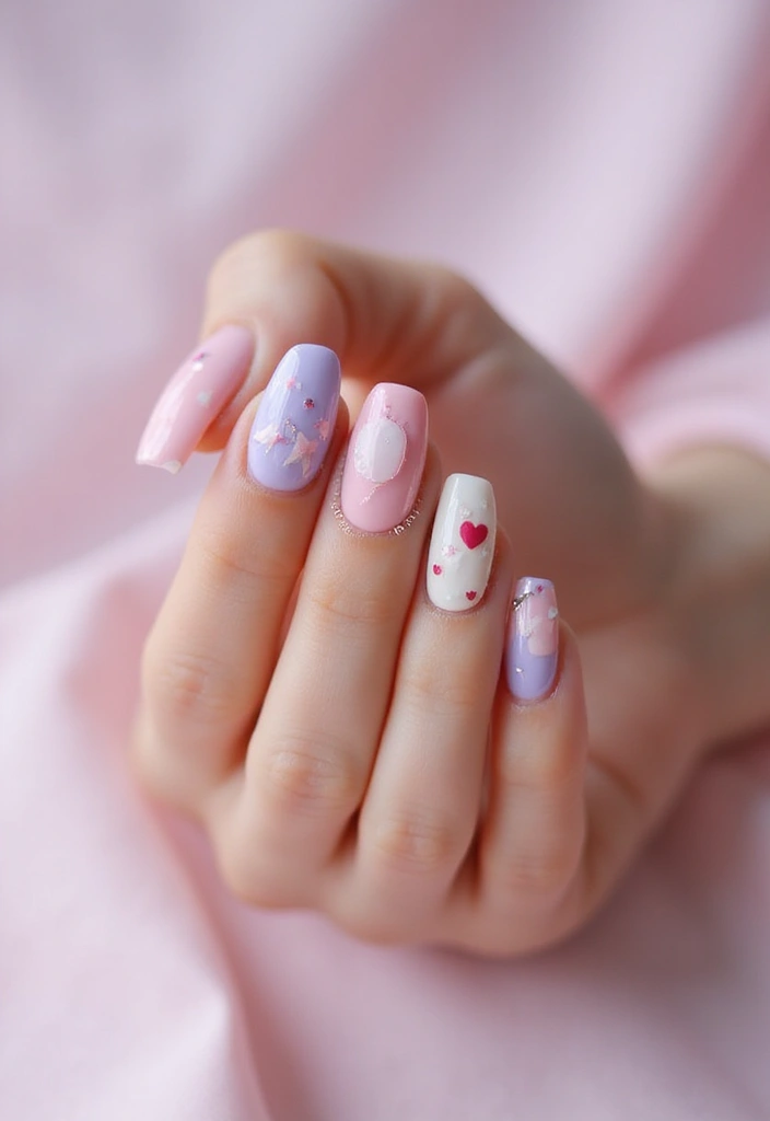 35 Fierce Acrylic Stiletto Nail Ideas for Sharp Drama - 29. Love Letters