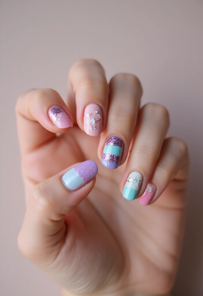 35 French Nail Ideas with Irresistible Twists - 10. Mixed Media French Nails