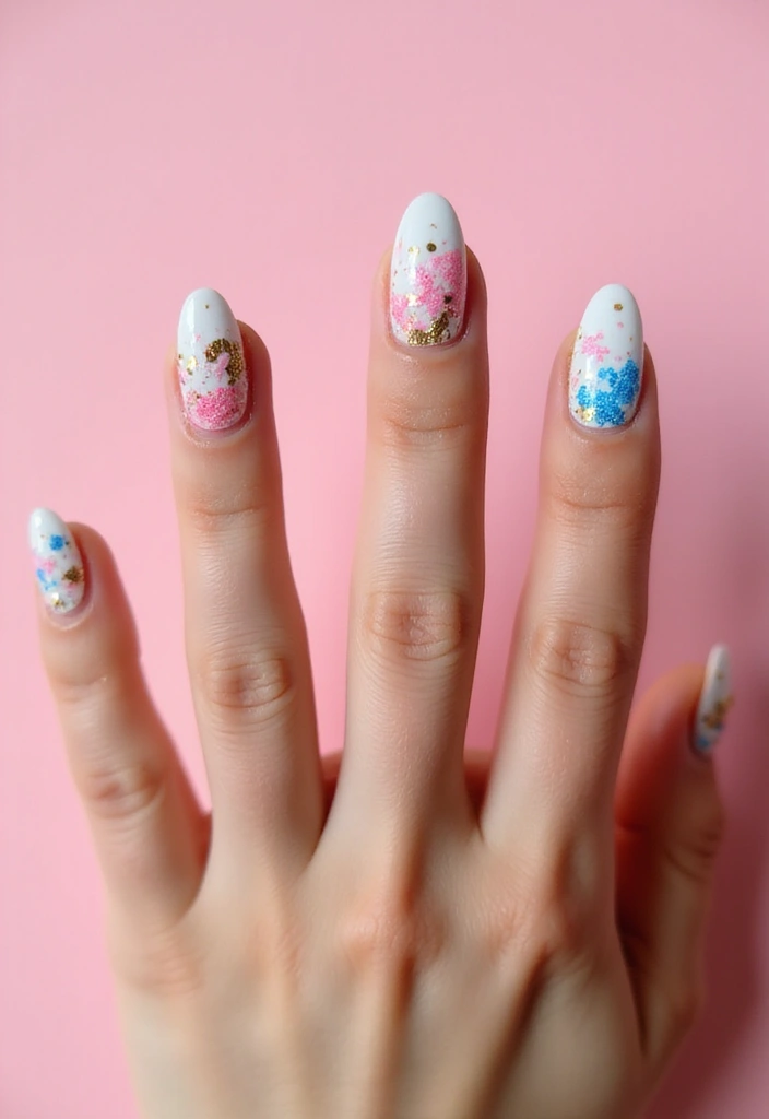 35 French Nail Ideas with Irresistible Twists - 15. Confetti French Tips