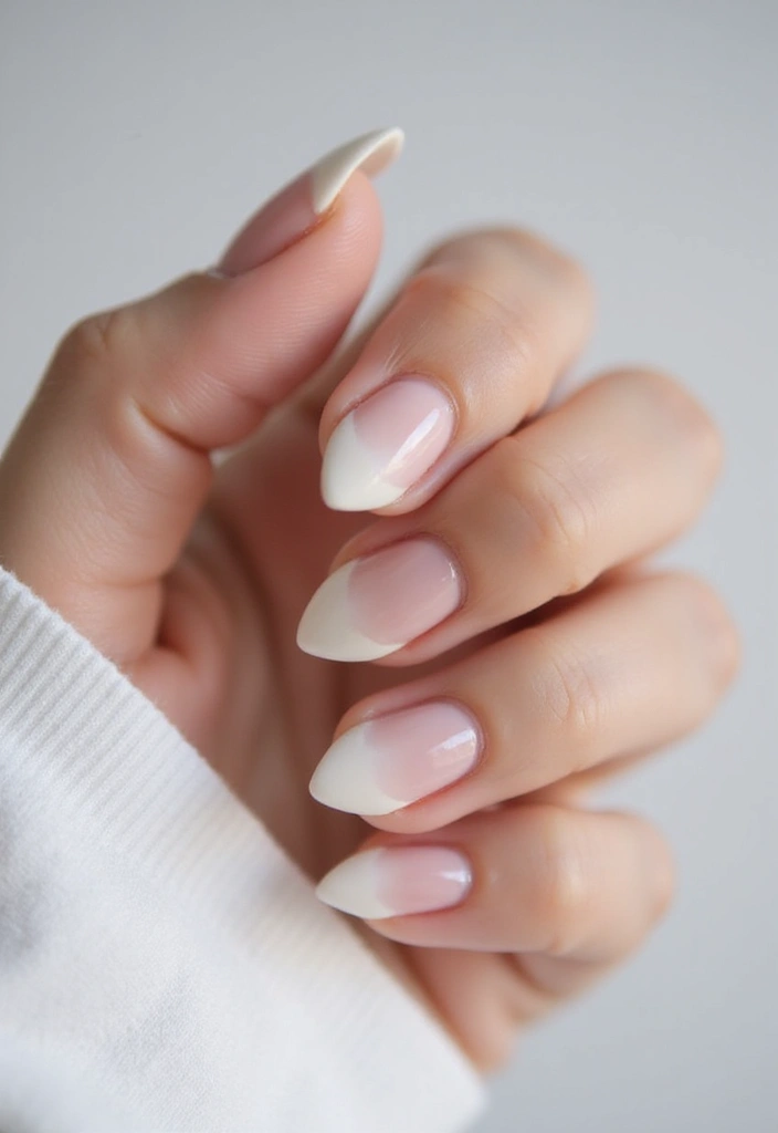 35 French Nail Ideas with Irresistible Twists - 19. Subtle Gradient French Tips