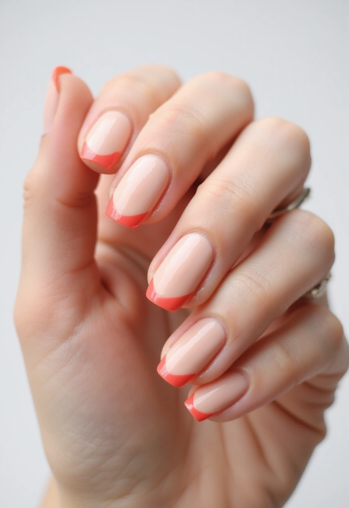 35 French Nail Ideas with Irresistible Twists - 2. Color Pop French Manicure