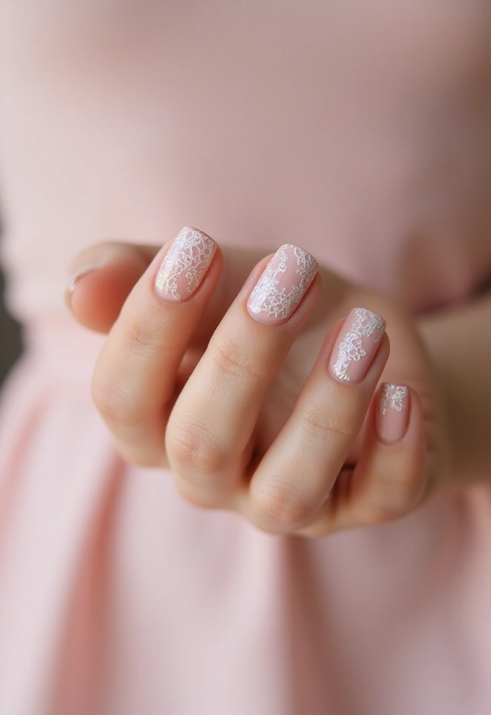 35 French Nail Ideas with Irresistible Twists - 23. Classic French with a Twist of Lace