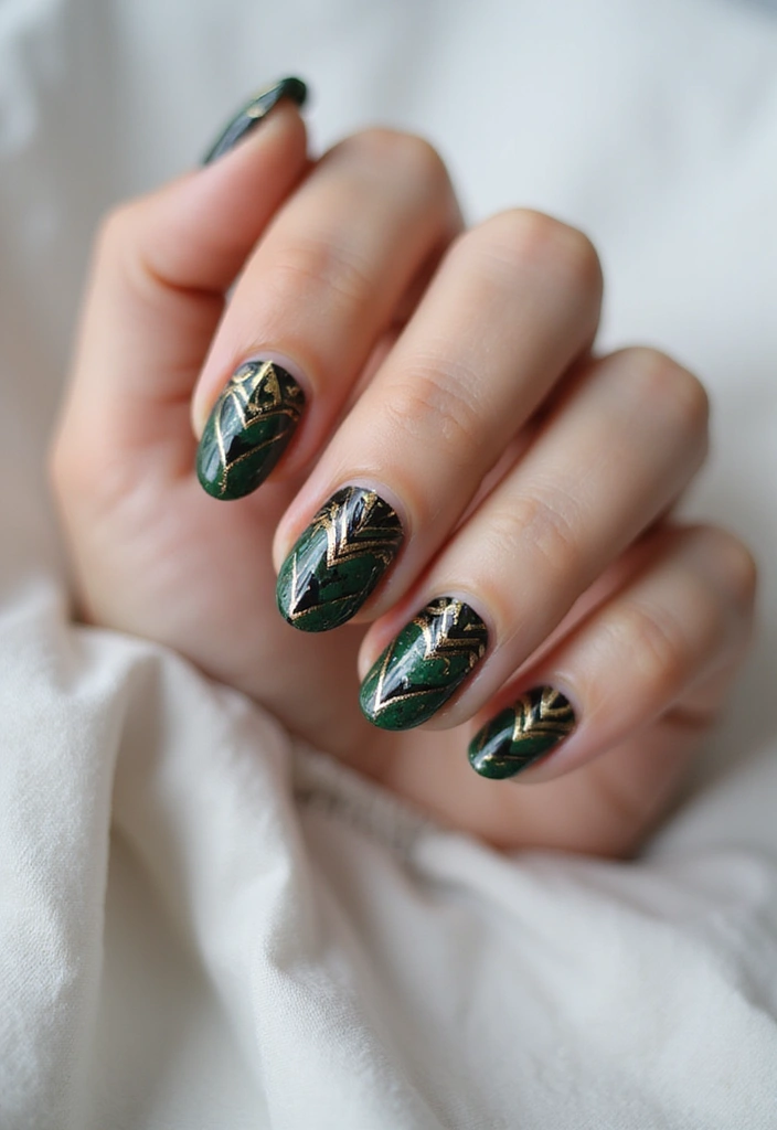 35 French Nail Ideas with Irresistible Twists - 25. Art Deco French Tips