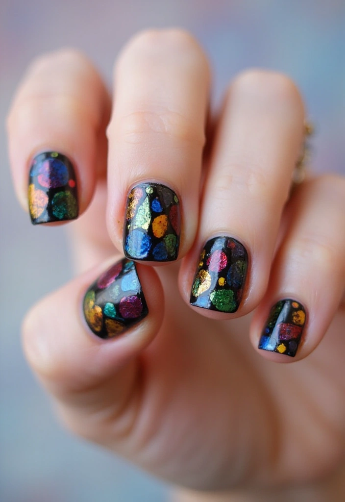 35 French Nail Ideas with Irresistible Twists - 28. Stained Glass French Tips