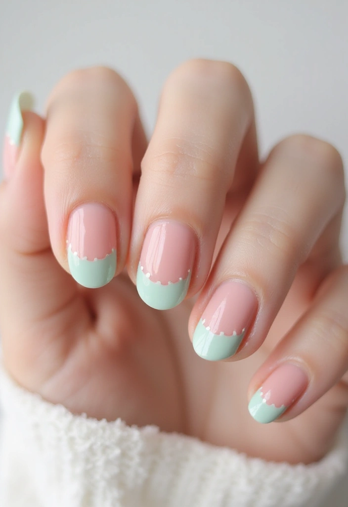 35 French Nail Ideas with Irresistible Twists - 31. Dotted Line French Tips