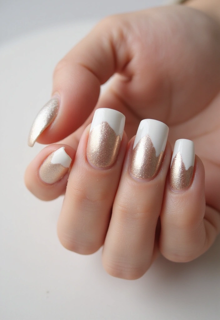 35 French Nail Ideas with Irresistible Twists - 8. Metallic French Tips