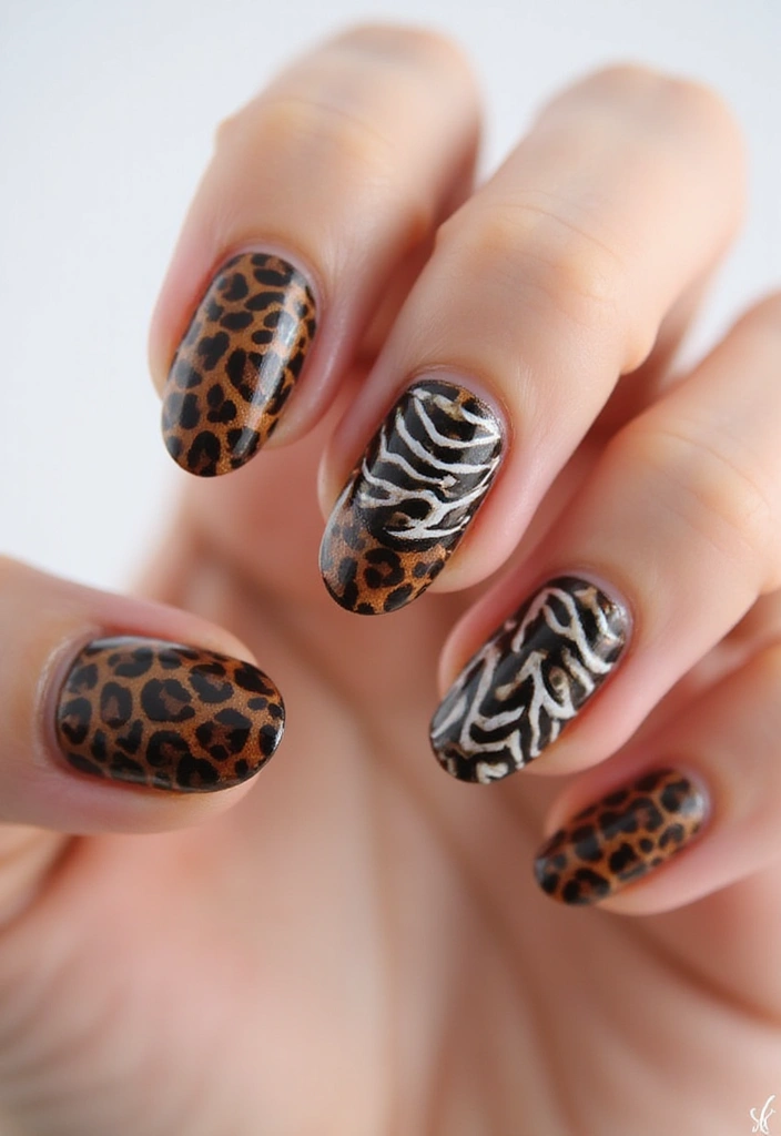 35 French Nail Ideas with Irresistible Twists - 9. Animal Print French Tips