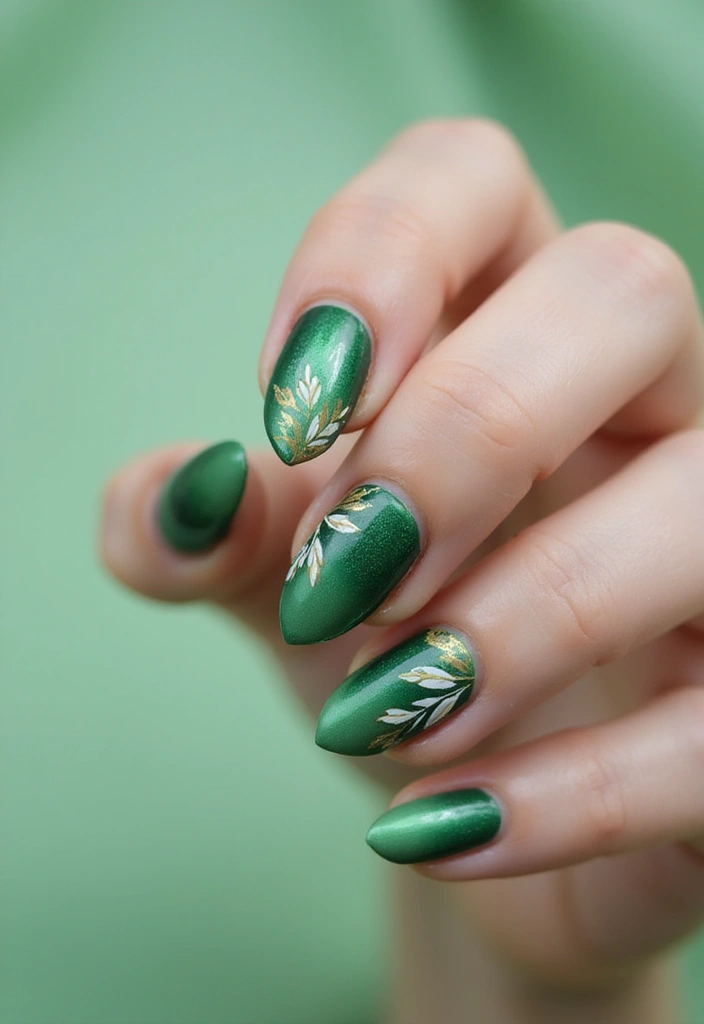 35 Fresh Green Nail Ideas for Nature-Inspired Eco-Chic Glow - 1. Leafy Ombre Delight