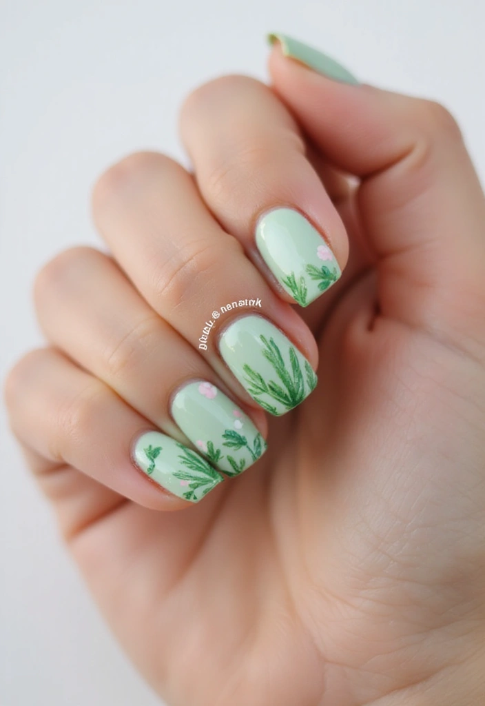 35 Fresh Green Nail Ideas for Nature-Inspired Eco-Chic Glow - 10. Succulent Inspired