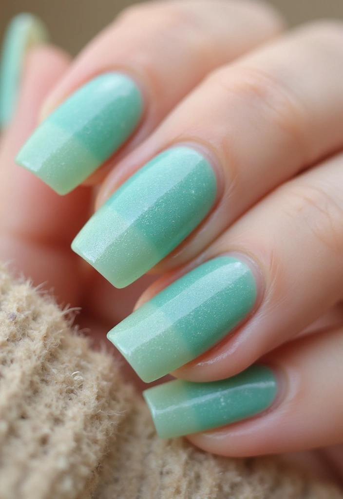 35 Fresh Green Nail Ideas for Nature-Inspired Eco-Chic Glow - 22. Sea Glass Effect