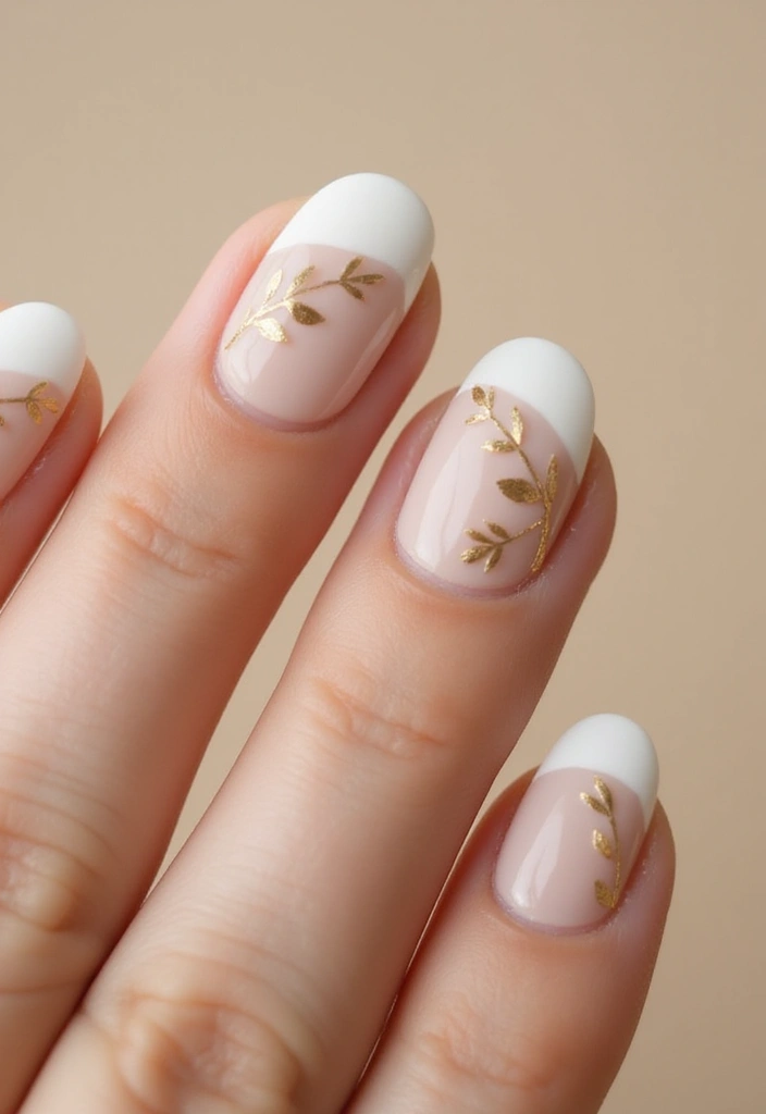 35 Fresh Green Nail Ideas for Nature-Inspired Eco-Chic Glow - 5. Minimalist Leaf Tips