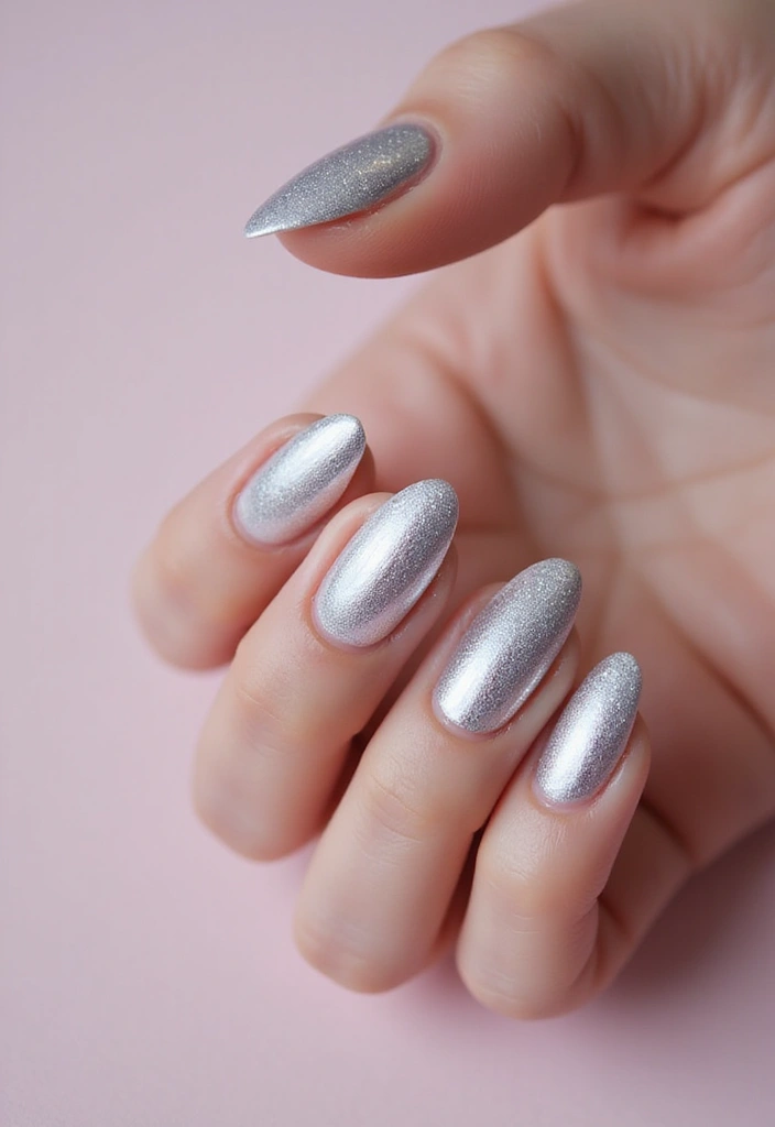 35 Futuristic Chrome Nail Ideas for Metallic - 1. Mirror Effect Magic