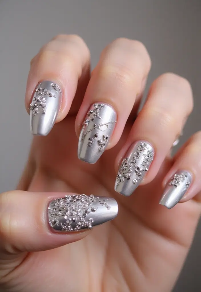 35 Futuristic Chrome Nail Ideas for Metallic - 12. 3D Nail Art with Chrome