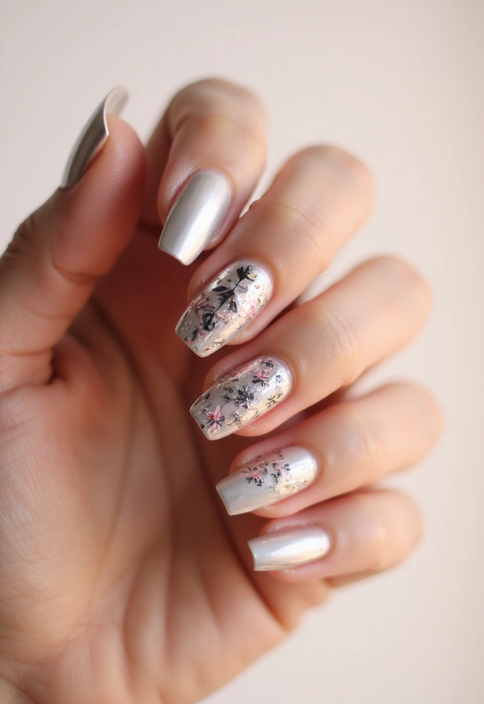35 Futuristic Chrome Nail Ideas for Metallic - 15. Negative Space Chrome