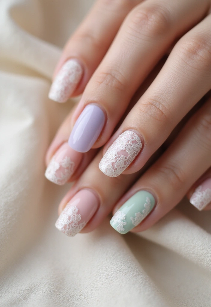 35 Gel Nail Ideas for Shiny - 16. Vintage Lace Designs