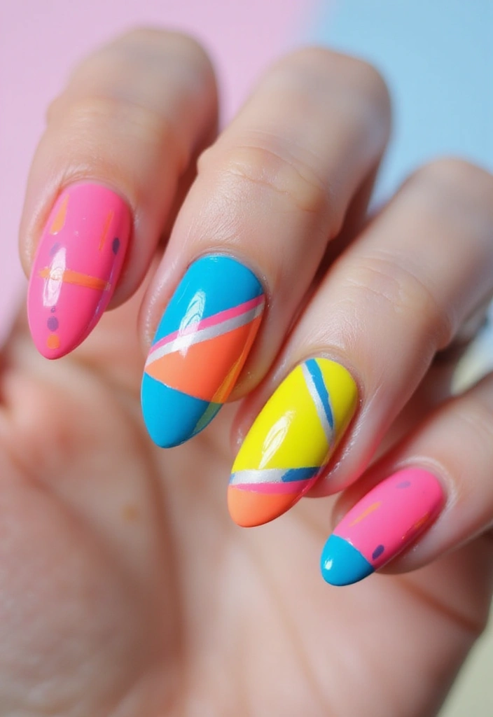 35 Gel Nail Ideas for Shiny - 2. Bold Geometric Patterns