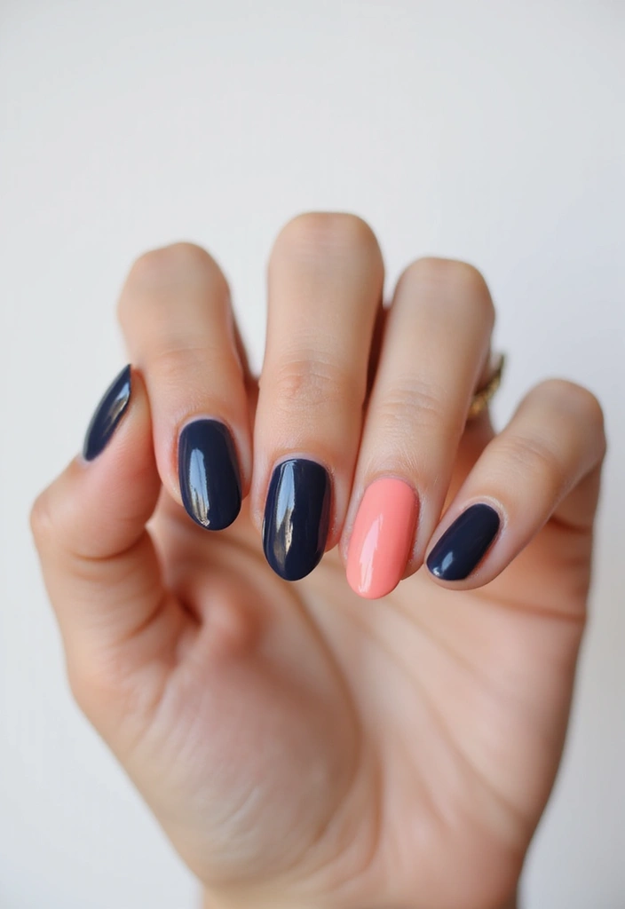 35 Gel Nail Ideas for Shiny - 23. Half-Moon Nails