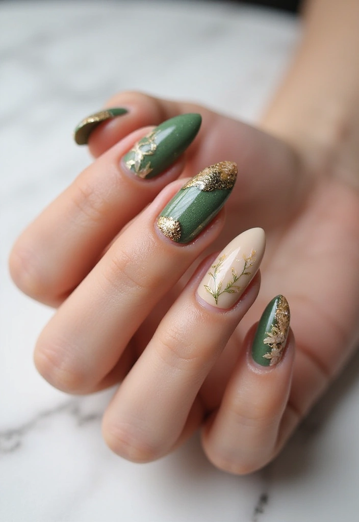 35 Gel Nail Ideas for Shiny - 34. Nature's Palette