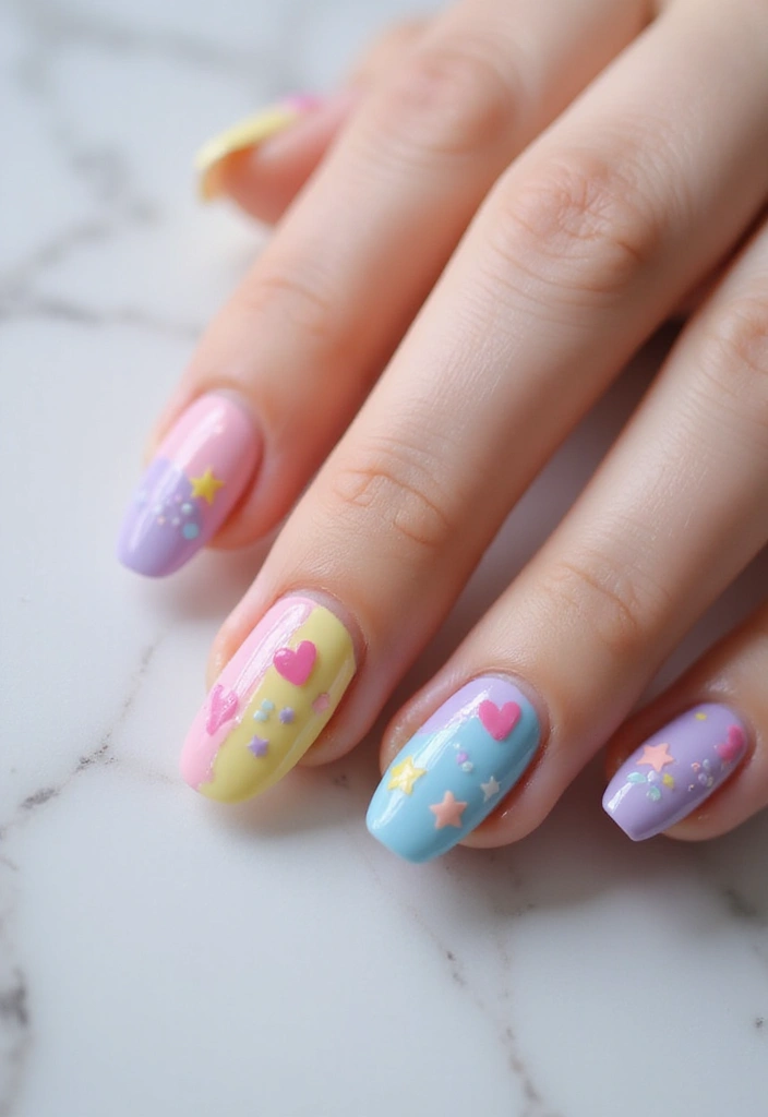 35 Gel Nail Ideas for Shiny - 35. Playful Icons
